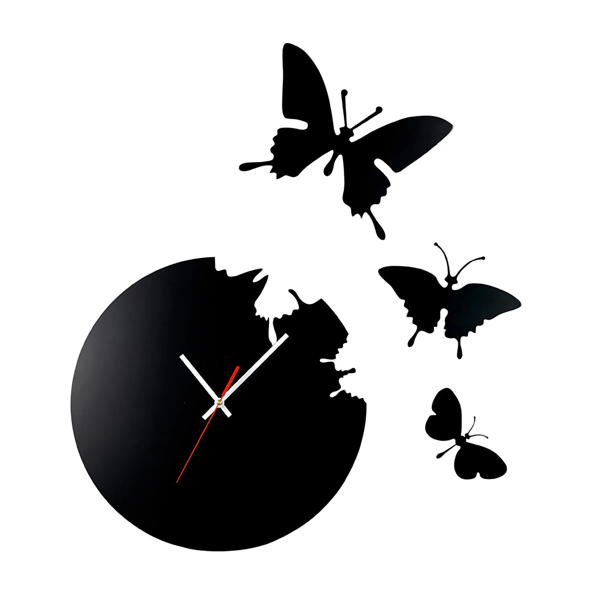 IL70111  Infinity Cutout Butterfly Clock Black